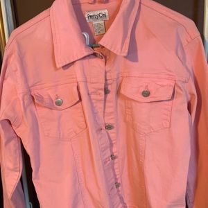 Pretty girl pink denim jacket